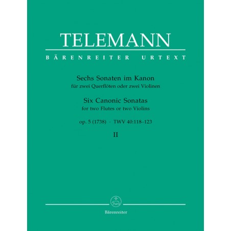 Telemann Sonates en canon volume 2 - Partition