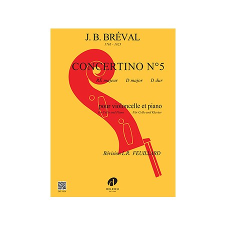 BREVAL CONCERTINO N°5 RE MAJEUR VIOLONCELLE GD1029