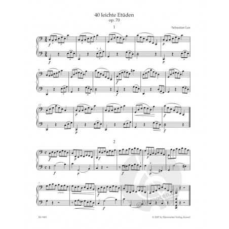 Lee 40 études faciles partition violoncelle