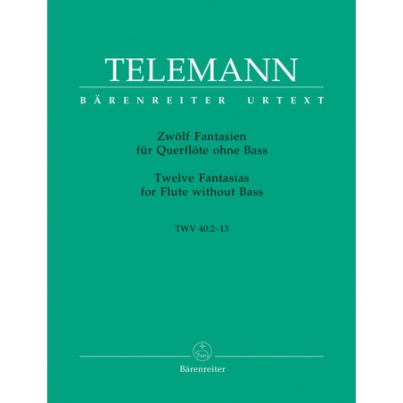 Partition Telemann 12 Fantaisies pour flûte sans basse