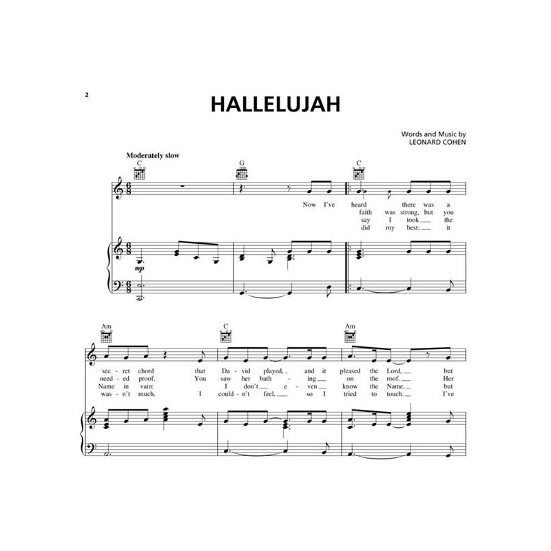 Leonard Cohen HALLELUJAH Partition Le kiosque à musique