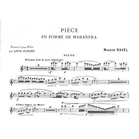 Ravel pièce en forma de habanera partition flûte