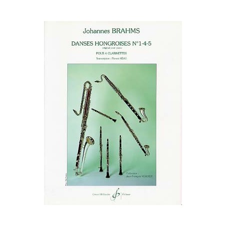 BRAHMS DANSES HONGROISES 4 CLARINETTES G7091B BILL7091