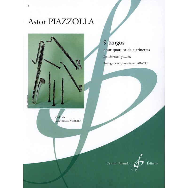 Piazzolla 9 tangos partition 4 clarinettes