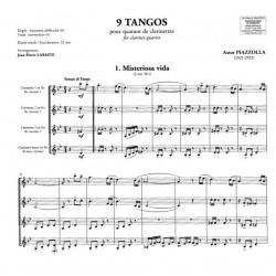 Piazzolla 9 tangos partition 4 clarinettes