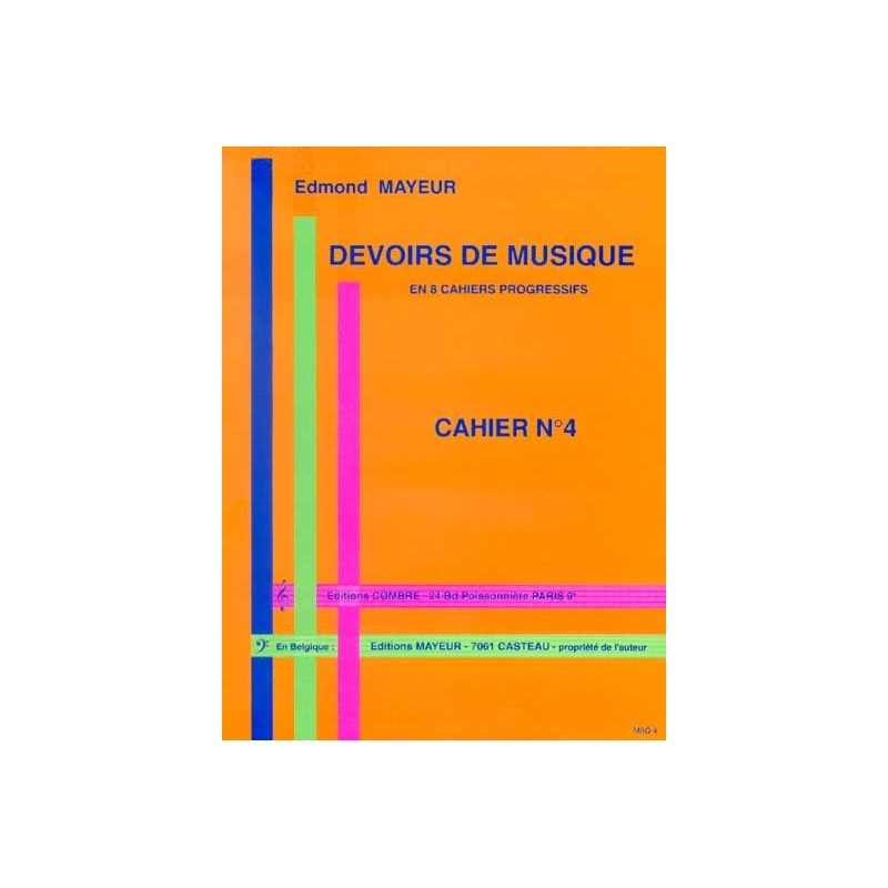 Mayeur Devoirs de musique cahier 4 - Avignon Mayeur Devoirs de musique cahier 4 - Avignon