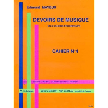 Mayeur Devoirs de musique cahier 4 - Avignon