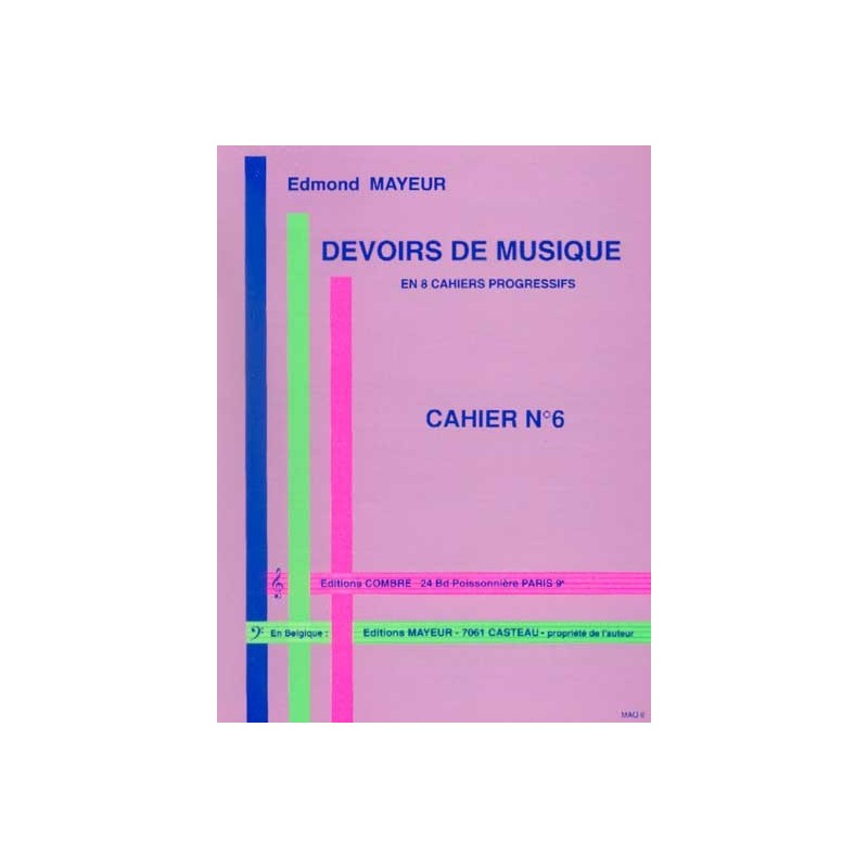 Mayeur Devoirs de musique cahier 6