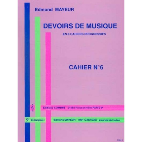 Mayeur Devoirs de musique cahier 6 - Avignon