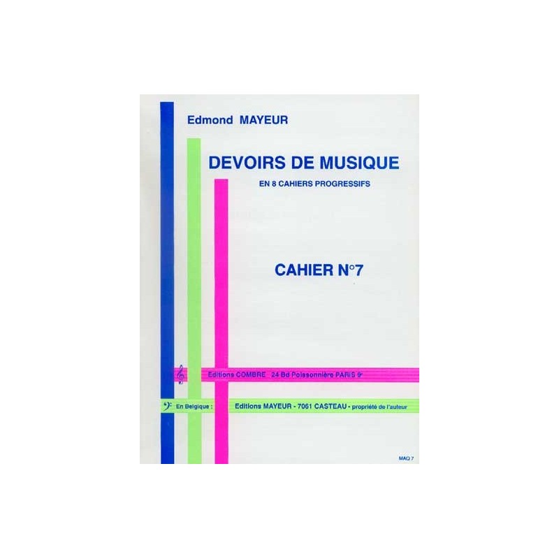 Edmond MAYEUR - Devoirs de musique cahier 7 - Avignon Edmond MAYEUR - Devoirs de musique cahier 7 - Avignon