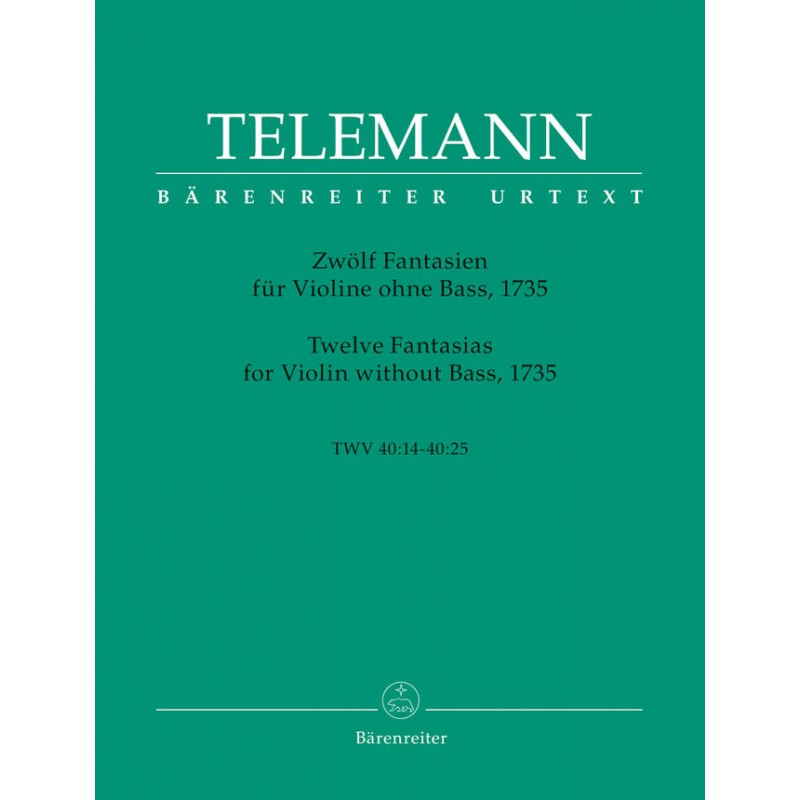 PARTITION TELEMANN 12 FANTAISIES VIOLON AVIGNON BA2972 PARTITION TELEMANN 12 FANTAISIES VIOLON AVIGNON BA2972