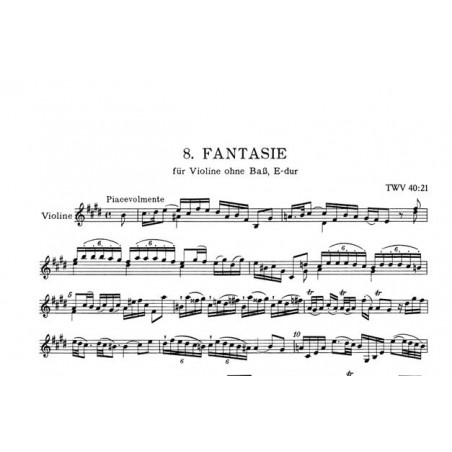 Partition violon 12 Fantaisies sans basse de Telemann - Le kiosque à musique Avignon
