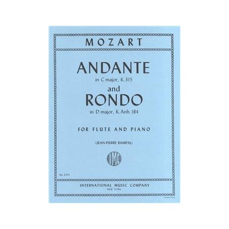 Partition Mozart Andante et Rondo pour flûte - Kiosque musique Avignon