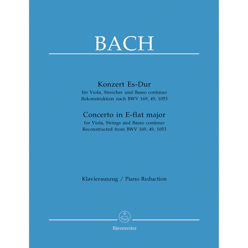 PARTITION BACH CONCERTO ALTO BWV 169 BWV 49 BWV 1053 BA5149-90 Le kiosque à musique