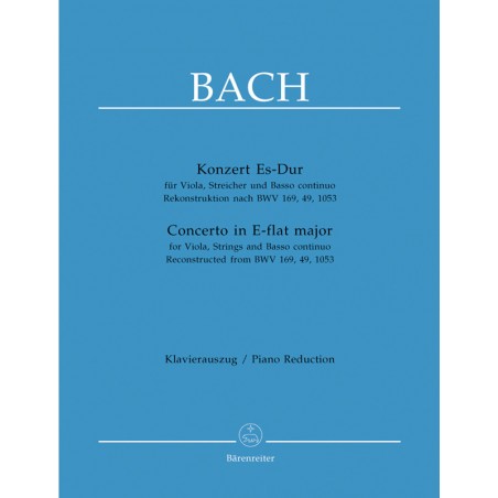 PARTITION BACH CONCERTO ALTO BWV 169 BWV 49 BWV 1053 BA5149-90 Le kiosque à musique