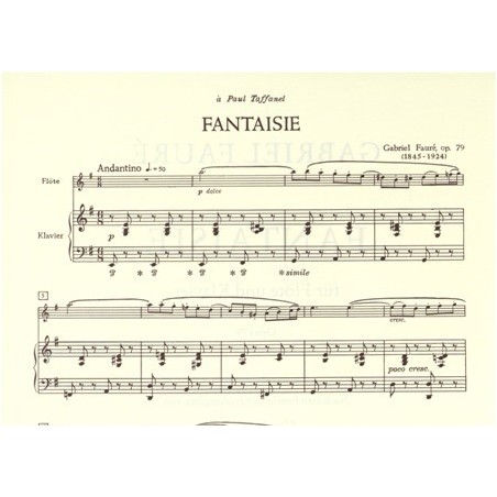 Gabriel Fauré Fantaisie - Partition flûte