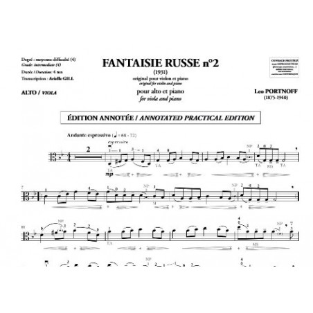 fantaisie russe n°2 partition alto