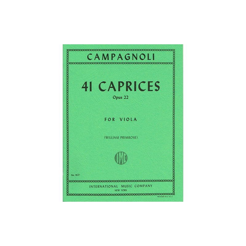 PARTITION ALTO CAMPAGNOLI 41 CAPRICES LE KIOSQUE A MUSIQUE