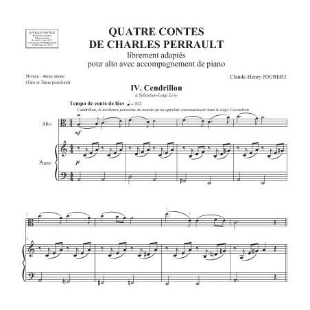 cendrillon partition alto