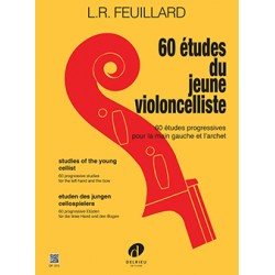 PARTITION VIOLONCELLE FEUILLARD 60 ETUDES DF315 LE KIOSQUE A MUSIQUE