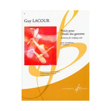 PARTITION SAXOPHONE PRECIS POUR L'ETUDE DES GAMMES GB2009 LE KIOSQUE A MUSIQUE