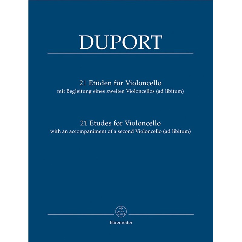 Duport 21 Etudes pour violoncelle partition