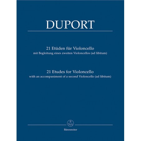 Duport 21 Etudes pour violoncelle partition