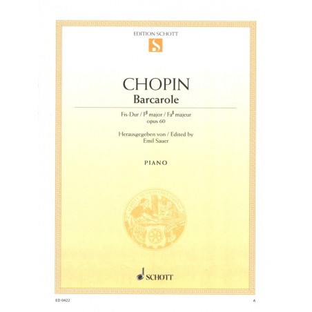 PARTITION PIANO CHOPIN BARCAROLE OPUS 60 ED0422 LE KIOSQUE A MUSIQUE