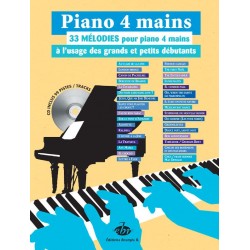 PARTITION PIANO 4 MAINS 33 MELODIES BOURGES EBR516 LE KIOSQUE A MUSIQUE