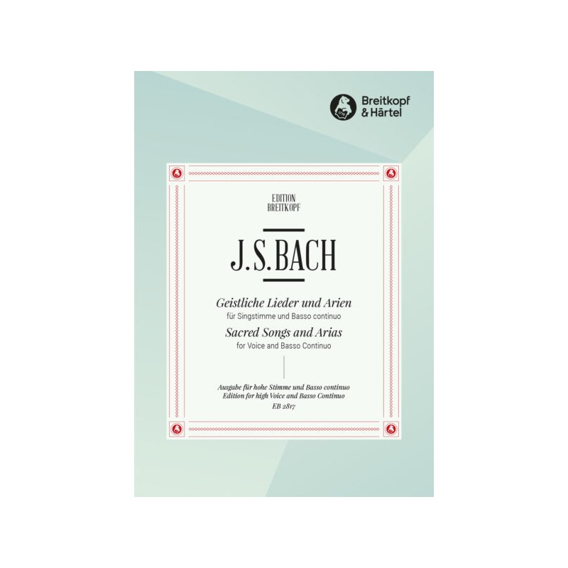 PARTITION BACH GEISTLICHE LIEDER UND ARIEN EB4738 LE KIOSQUE A MUSIQUE