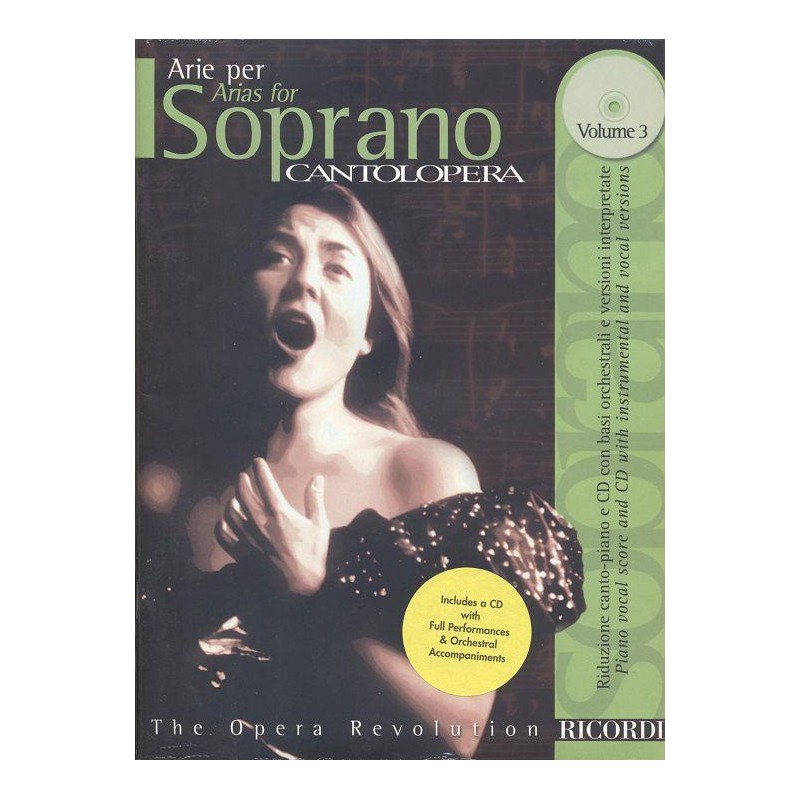 PARTITION ARIE PER SOPRANO VOL3 CANTOLOPERA NR138903 LE KIOSQUE A MUSIQUE