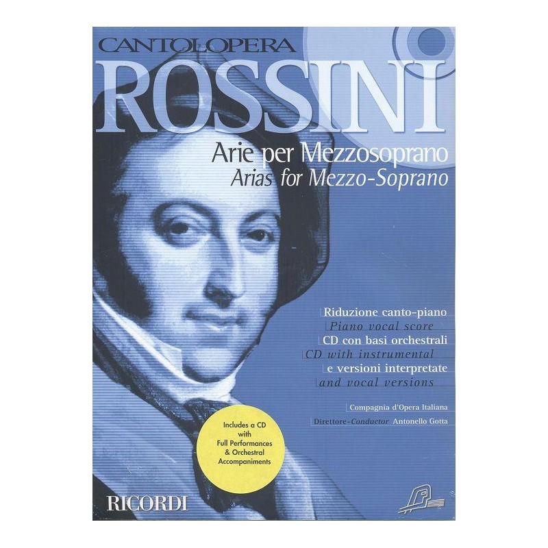 Partition Arie per mezzo Rossini Cantolopera NR139602 Le kiosque à musique Avignon