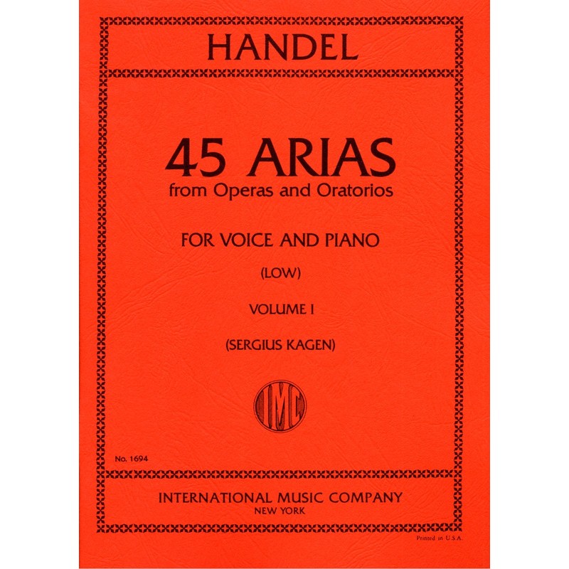 Partition Haendel 45 Arias voix grave IMC1694 Le kiosque à musique Avignon
