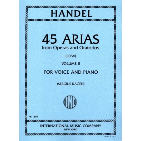 Partition Haendel 45 arias voix grave IMC1696 Le kiosque à musique Avignon