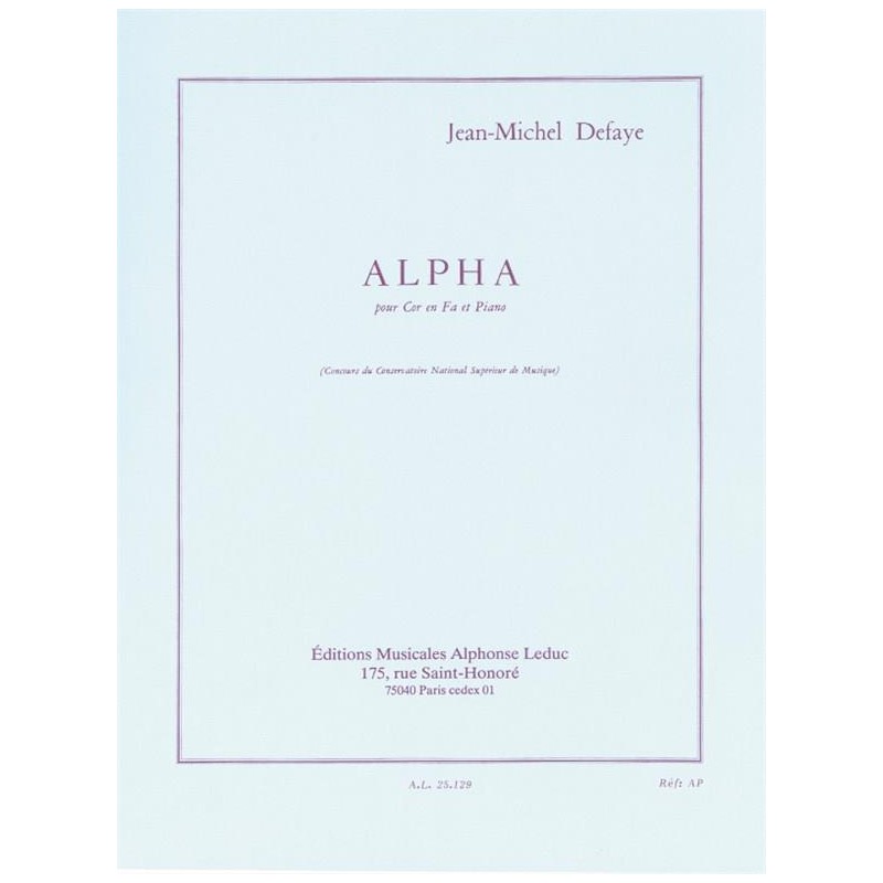 Jean-Michel Defaye - Alpha - Partition Jean-Michel Defaye - Alpha - Partition