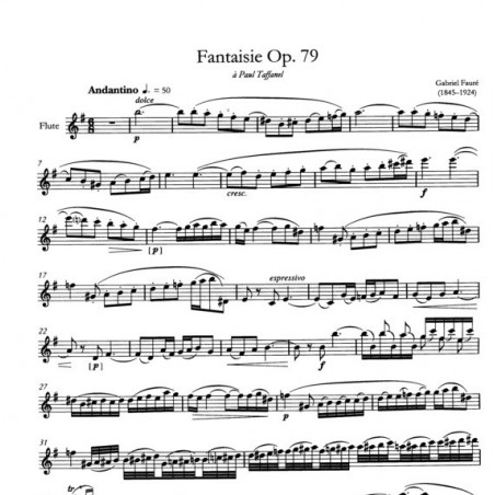 Gabriel Fauré Anthology of selected pieces partition flûte