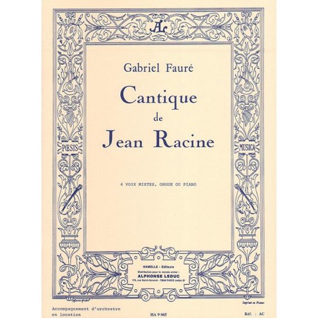 Partition Cantique de Jean Racine HA9065 Le kiosque à musique Avignon