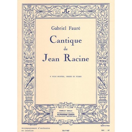 cantique de jean racine partition