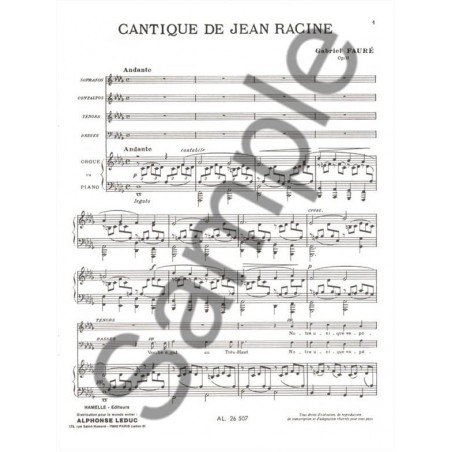 cantique de jean racine partition