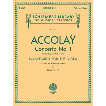 Partition alto Accolay Concerto n°1 HL50261720 le kiosque à musique Avignon