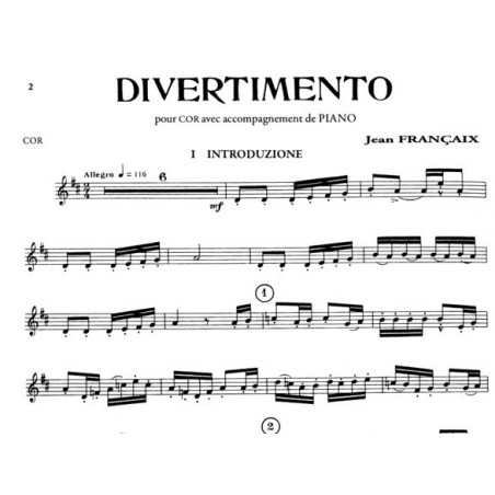 Jean Françaix divertimento partition