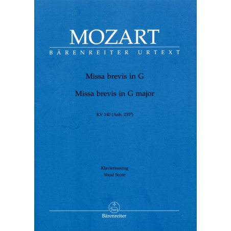 Mozart Messe Breve en sol KV140 partition chant