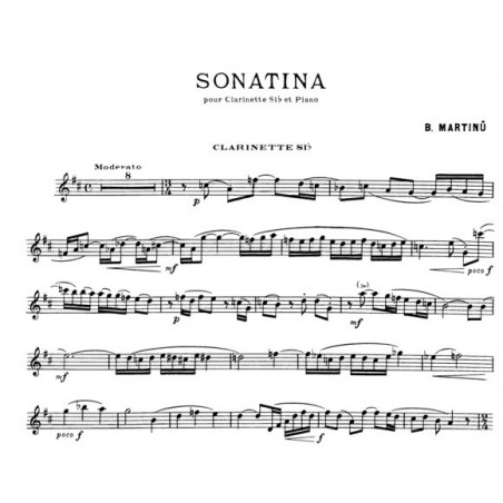 martinu sonatina partition clarinette