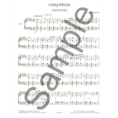 cesar franck l'oeuvre pour harmonium partition