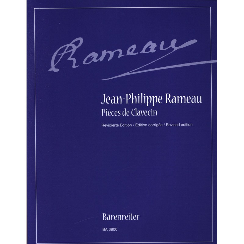 Partition Rameau Pièces de Clavecin BA3800 Le kiosque à musique