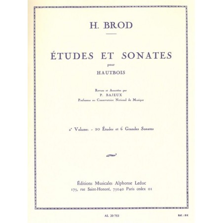henri brod Etudes et sonates partition