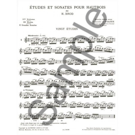 henri brod Etudes et sonates partition