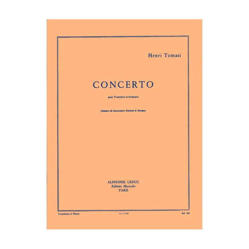 Partition Concerto pour trombone de Tomasi AL21687 le kiosque à musique