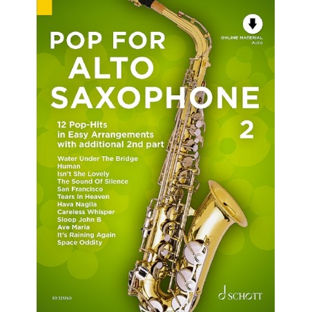 Pop for alto saxophone partition