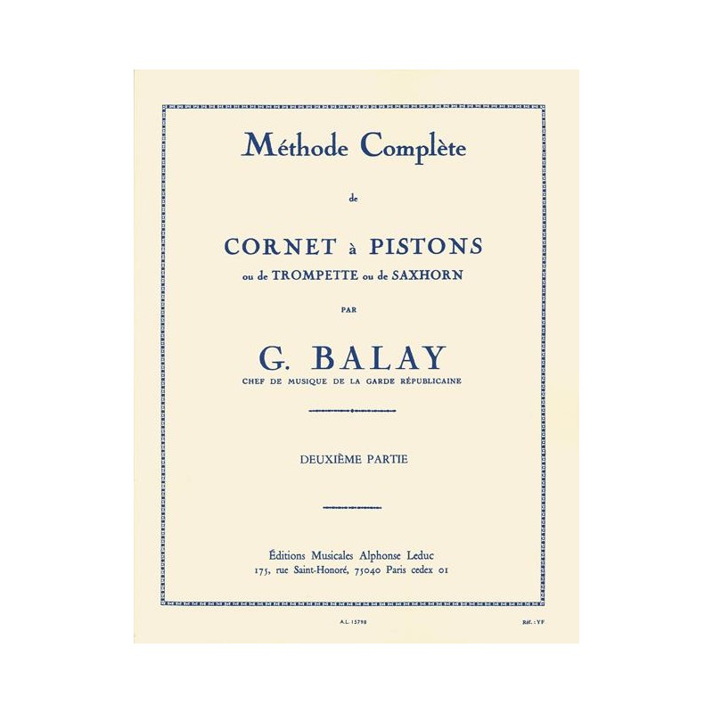 Guillaume Balay Méthode complète de cornet Guillaume Balay Méthode complète de cornet